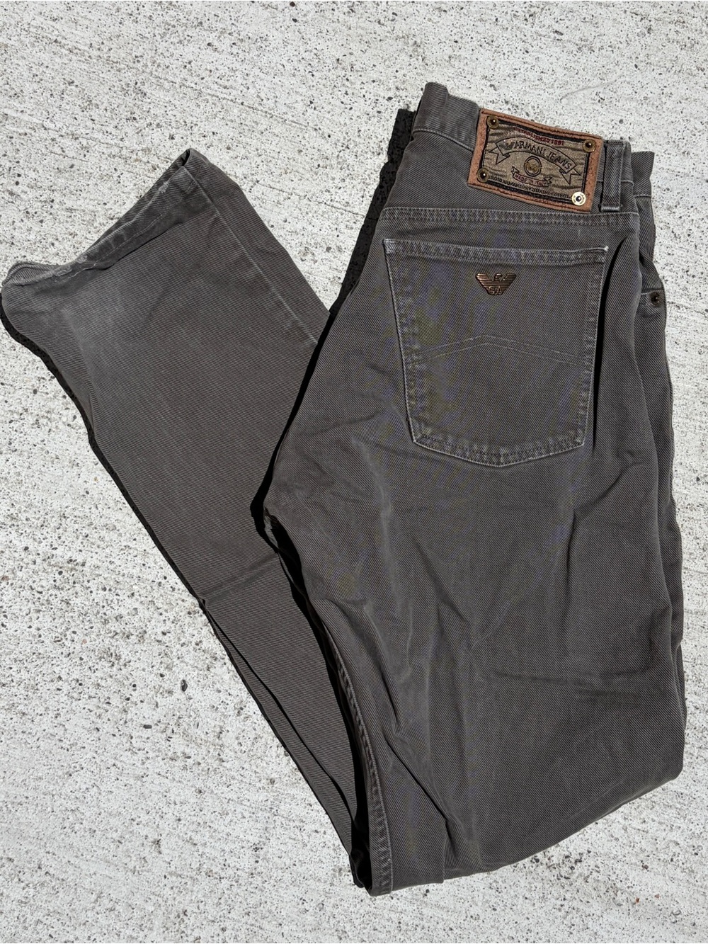 Vintage Armani Jeans Slim straight leg Olive Jeans 30x30 Made in Italy